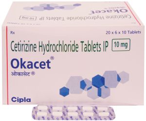 Okacet 10mg Cetirizine Hydrochloride Tablet