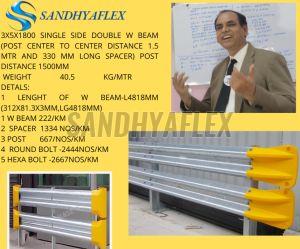 Single Side Double Metal Beam Crash Barrier