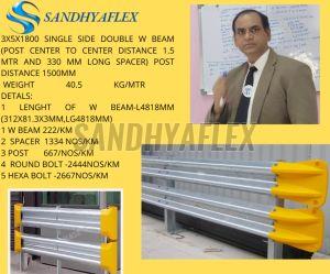 Single Side Double Metal Beam Crash Barrier