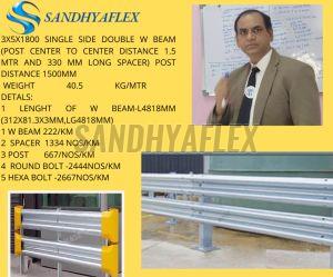 Single Side Double Metal Beam Crash Barrier