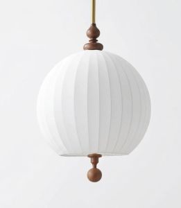 Fabric Ribbed Pattern Hanging Light