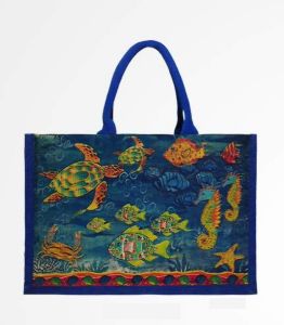 Aqua Life Design Jute Beach Bag