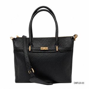 Black Faux Leather Ladies Hand Bag