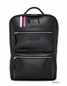 Black Faux Leather Premium Laptop Backpack