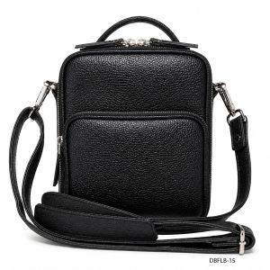 Black Faux Leather Small Sling Bag