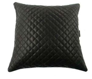 Black Leather Pillow Cover