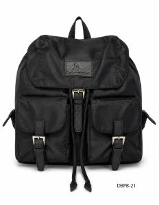 Black Polyester Multi Compartment Backpack