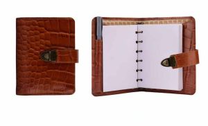 Embossed Leather Wrap Diary