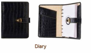 Embossed Leather Wrap Diary