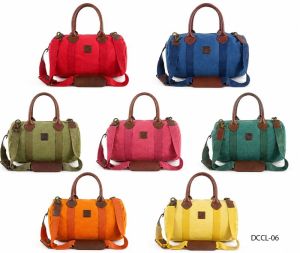 Canvas Leather Trim Travel Duffel Bag