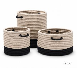 Cotton Canvas Braided Storage Basket
