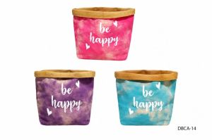 Cotton Canvas Reversible Storage Bin Basket