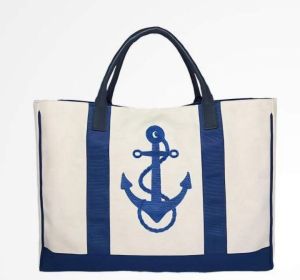 Designer Cotton Canvas Beach Tote Bag