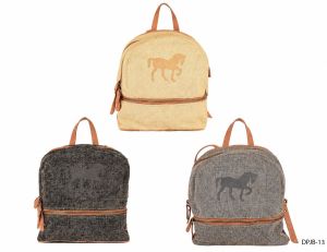 Jute Leather Trim Backpack