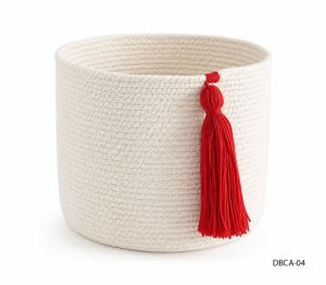 Off White Cotton Rope Storage Basket