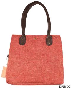 Peach Jute Women Handbag