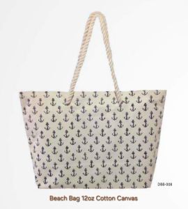 Printed Cotton Canvas Beach Bag