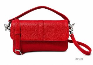 Red Faux Leather Crossbody Bag