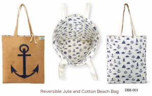 Reversible Jute Cotton Beach Bag