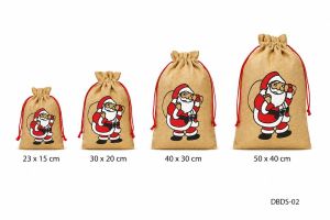 Santa Canvas Drawstring Bag