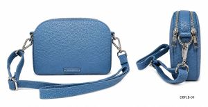 Sky Blue Faux Leather Crossbody Bag