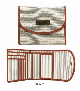 Striped Canvas Foldable Purse