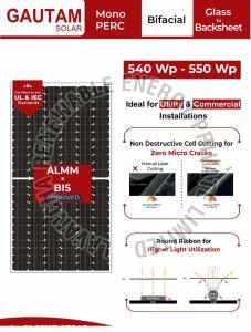 550W Gautam Mono Perc Bifacial Solar Panel