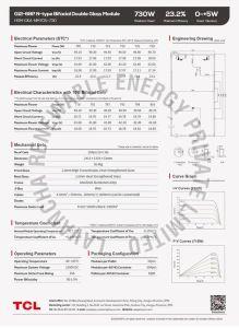 730W Sunpower TCL G12 Topcon Bifacial Solar Panel