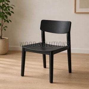 Black PU Finish Teak Wood Chair