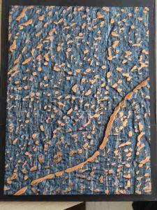 Blue and Golden Liquid Metal Wall Panel