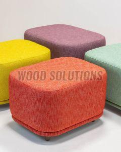 Square Velvet Pouffe Stool