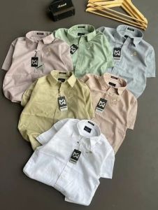 Mens Elegant Half Sleeve Cotton Party Shirt