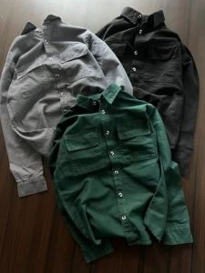 Mens Slim Fit Double Pocket Cotton Casual Shirt