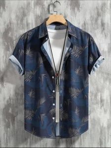 Mens Tropical Digital Print Half Sleeve Casual Shirt