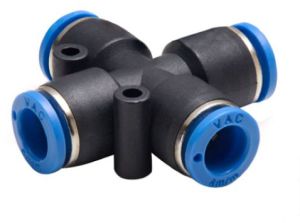 4 Way Pneumatic Push Cross Fitting