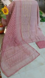 Pure Chanderi Unstitched Suits