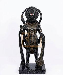 Marble Black Standing Hanuman Statue
