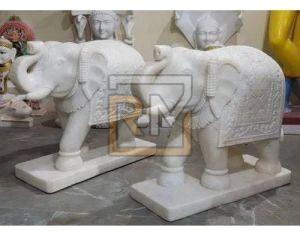 Marble Carved Elephant Statue