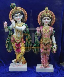 Marble Colored Radha Krishna Statue
