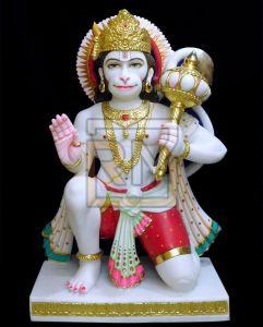 Marble Colored Sitting Hanuman Statue