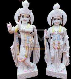 Marble Iskcon Radha Krishna Statue