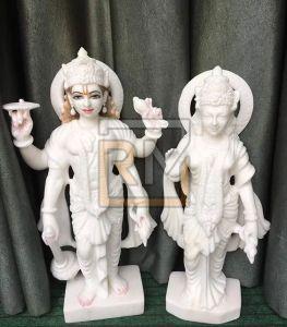 Marble Laxmi Vishnu Statue