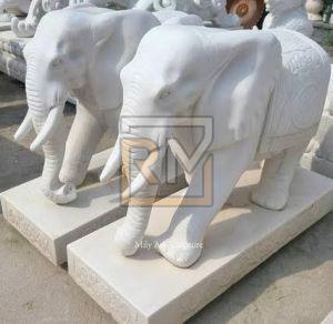 Marble Polished Elephant Statue
