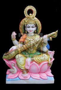 Marble Saraswati Mata Statue