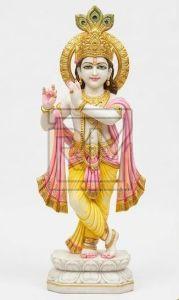 Marble Standing Krishna Statue
