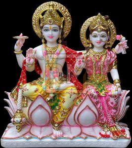 Marble Vishnu Laxmi Statue