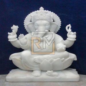 Marble White Ganesh Statue