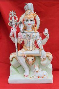 Marble White Mahadev Statue
