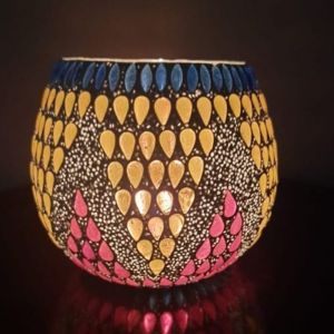 6 Inch Glass Mosaic Table Lamp