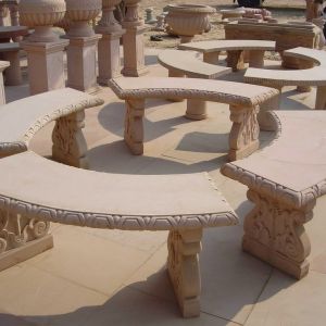 Modern Without Arm Rest Kandla Grey Sandstone Bench